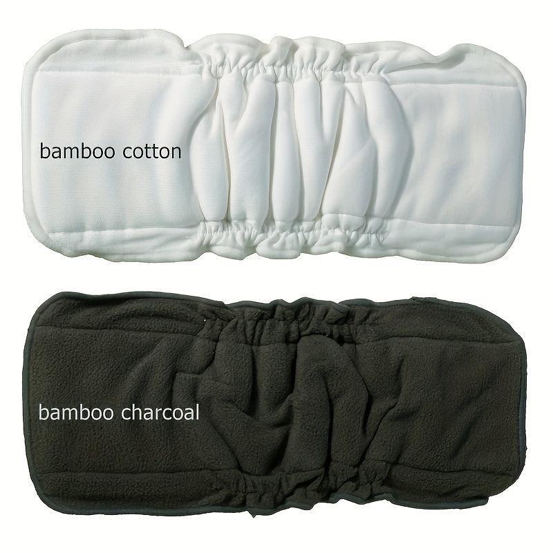 5 Pack Organic Bamboo Cotton Diapers Eco Friendly Washable & Reusable