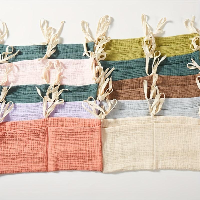 Grey Double Layer Cotton Baby Bedside Storage Bag