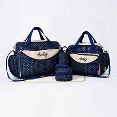 Polka Dot Large Mommy Bag 5pc Set Portable Mother Baby Diaper Bag