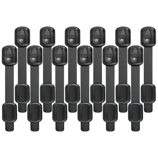 12 Piece Baby Proofing Kit Adjustable Locks for Drawers Fridge Dishwasher