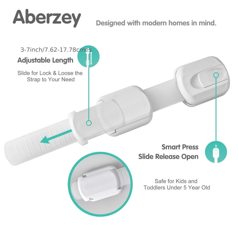 12 Piece Baby Proofing Kit Adjustable Locks for Drawers Fridge Dishwasher
