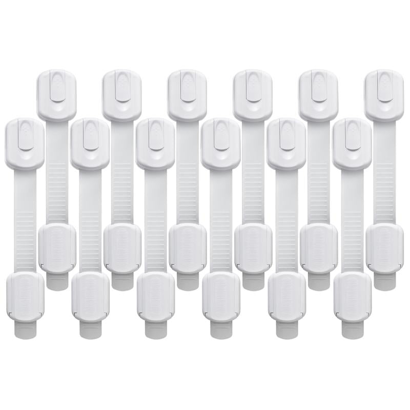 12 Piece Baby Proofing Kit Adjustable Locks for Drawers Fridge Dishwasher