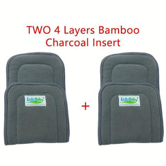 2pcs 3 Layers Microfiber Diaper Insert 4 Layers Bamboo Charcoal Insert