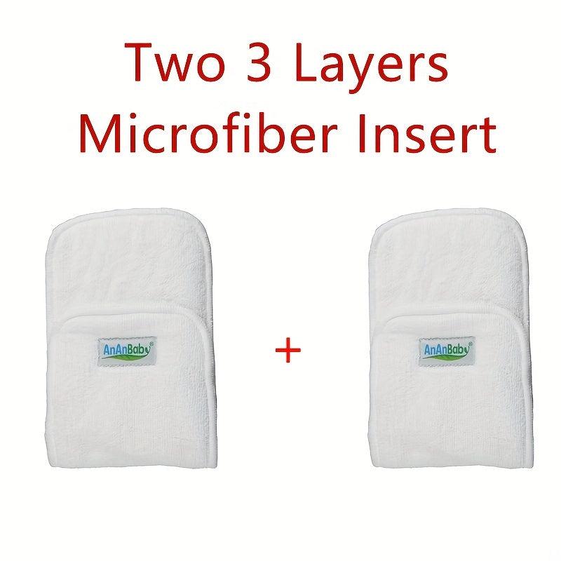 2pcs 3 Layers Microfiber Diaper Insert 4 Layers Bamboo Charcoal Insert