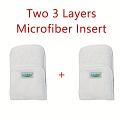 2pcs 3 Layers Microfiber Diaper Insert 4 Layers Bamboo Charcoal Insert