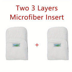 2pcs 3 Layers Microfiber Diaper Insert 4 Layers Bamboo Charcoal Insert
