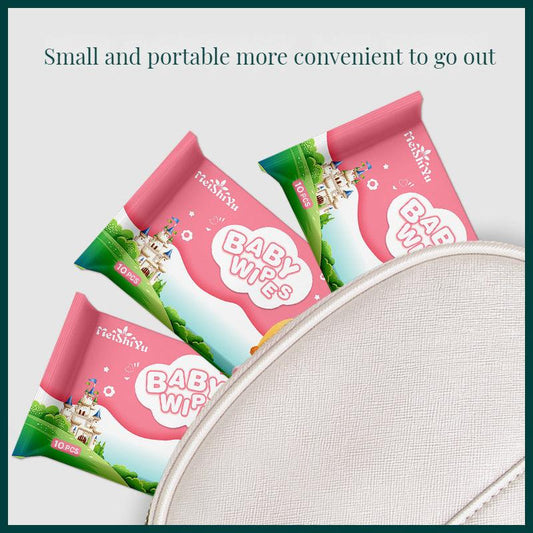 Small Baby Wipes Bag 10 Count Portable Wet Tissue Newborn Children