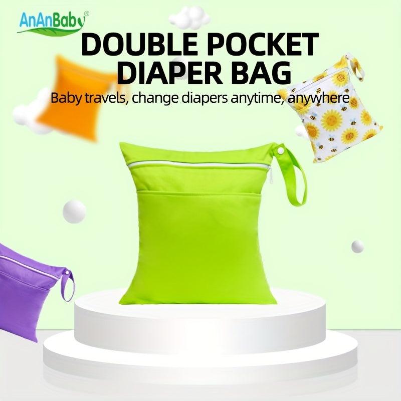 Children's Plain Diaper Bag Double Pocket Diaper Storage Bag