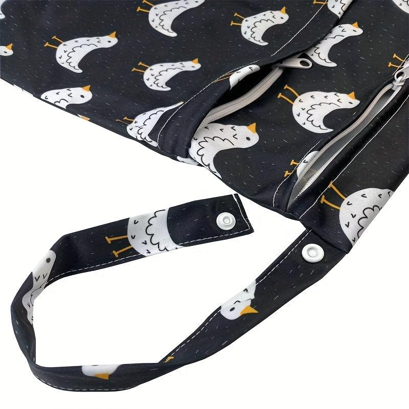 Waterproof Wet Bag Double Pockets Zipper Baby Diapering 29.97x35