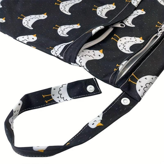 Waterproof Wet Bag Double Pockets Zipper Baby Diapering 29.97x35