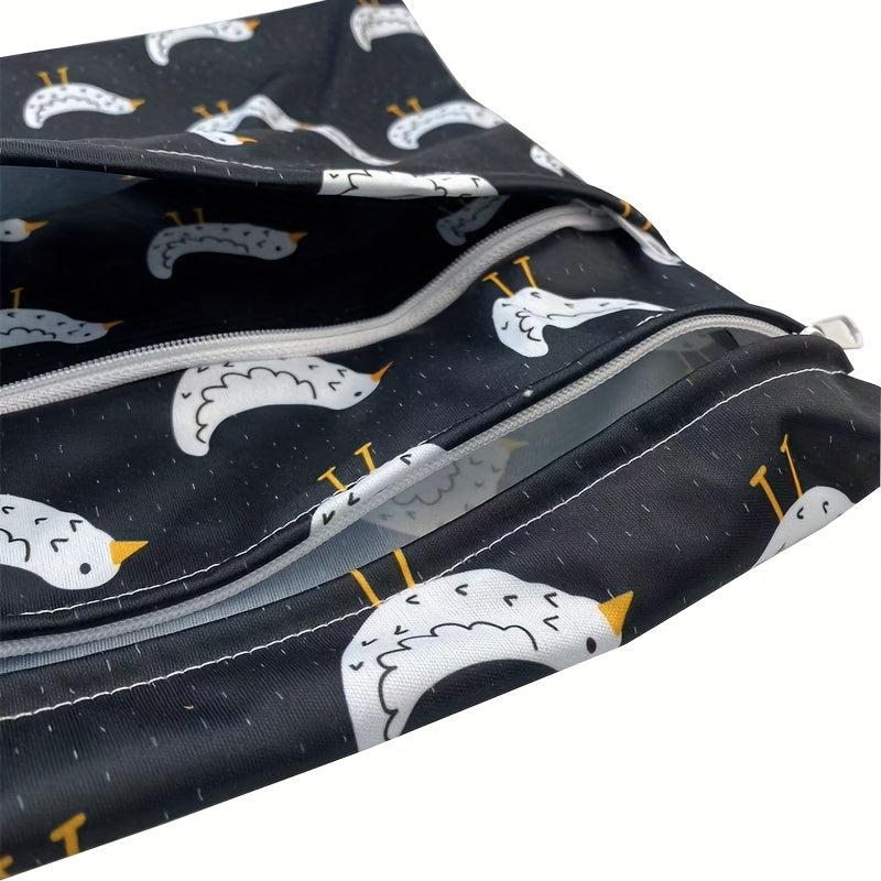 Waterproof Wet Bag Double Pockets Zipper Baby Diapering 29.97x35