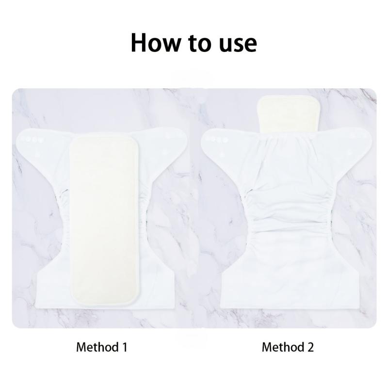 2PCS Mumsbest Bamboo Diaper Inserts Reusable & Washable Nappy Liners