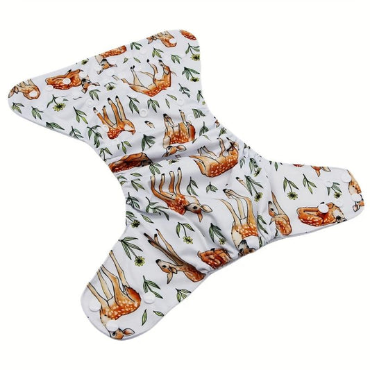 Deer Print Adjustable Reusable Baby Cloth Diaper