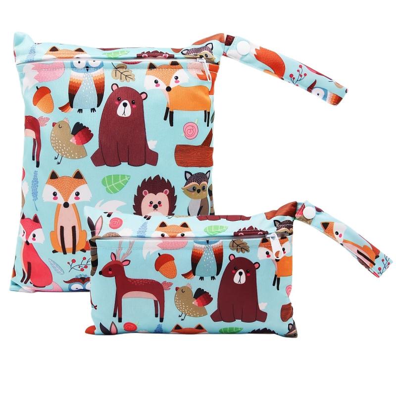 Asenappy 2pcs Wet Bags Baby Diaper Bags