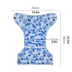6pcs Reusable Pocket Cloth Diapers One Size for Boys & Girls