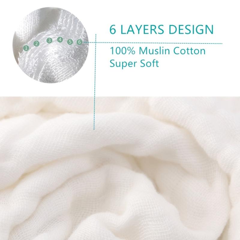 6 Pack Muslin Burp Cloths Baby Burp Clothes Burp Rags For Boy Girls Muslin Bibs