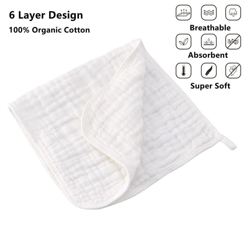 6 Pack Muslin Burp Cloths Baby Burp Clothes Burp Rags For Boy Girls Muslin Bibs