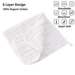 6 Pack Muslin Burp Cloths Baby Burp Clothes Burp Rags For Boy Girls Muslin Bibs