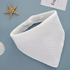 Soft Baby Bib Triangle Scarf Snap Closure Absorbent Feeding Bib