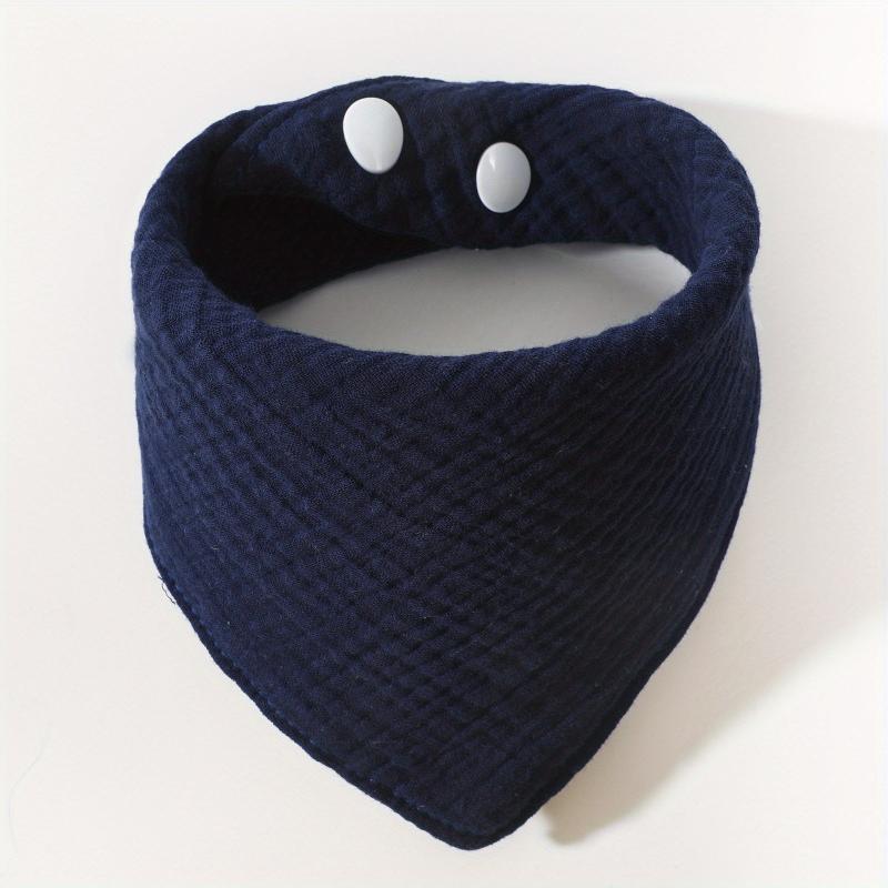 Soft Baby Bib Triangle Scarf Snap Closure Absorbent Feeding Bib