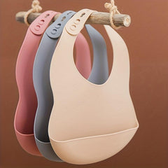 Silicone Baby Bib Adjustable Size Soft Plain Blank Pattern 1 Year Old