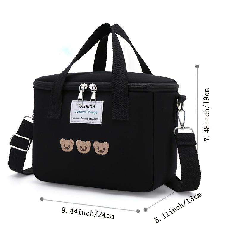 Large Capacity Insulated Lunch Bag for Students Canvas Mummy Bag