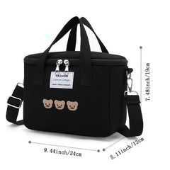 Large Capacity Insulated Lunch Bag for Students Canvas Mummy Bag