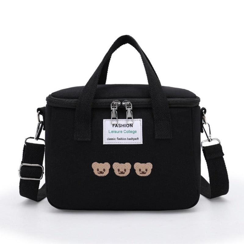 Large Capacity Insulated Lunch Bag for Students Canvas Mummy Bag