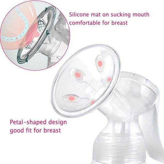 Manual Breast Pump Adjustable Suction Silicone Hand Pump Breastfeeding
