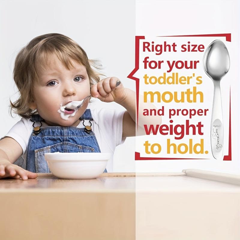 4pcs Toddler Utensil Sets 18 8 Stainless Steel Toddler Spoons And Forks