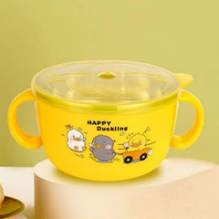 Stainless Steel Children's Eating Bowl with Binaural - Baby Food Bowl