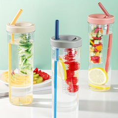 24oz Collapsible Straw Cup Large Capacity Outdoor Water Cup