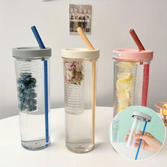 24oz Collapsible Straw Cup Large Capacity Outdoor Water Cup
