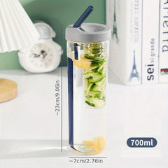 24oz Collapsible Straw Cup Large Capacity Outdoor Water Cup