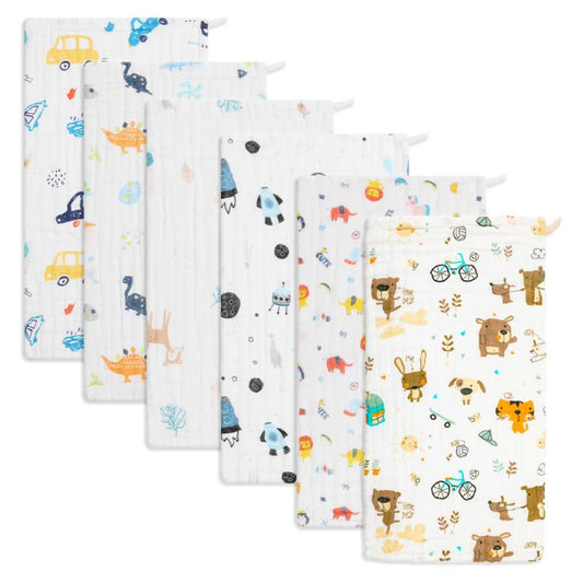 6/8/10pcs Muslin Burp Cloths for Boys and Girls - Large 50x25.4cm