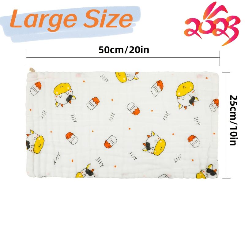 6/8/10pcs Muslin Burp Cloths for Boys and Girls - Large 50x25.4cm