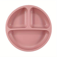 Baby Silicone Dinner Plate Suction Cup Cartoon Kids Dish Toddler Tableware