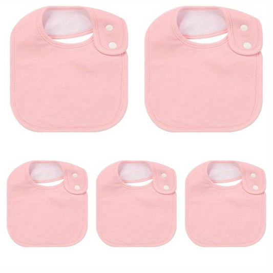 5pcs Organic Cotton Baby Bibs Adjustable Machine Washable