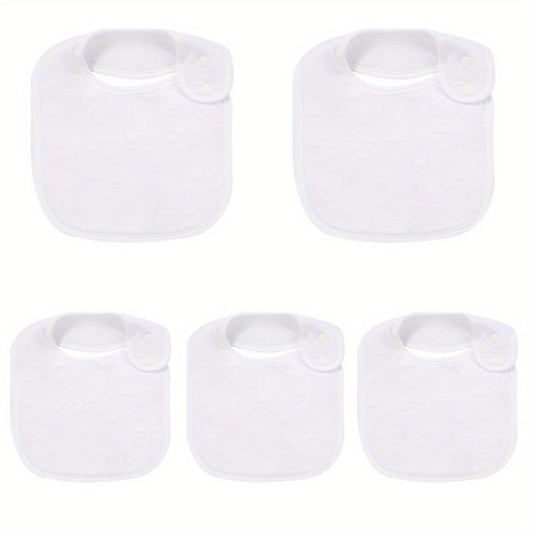 5pcs Organic Cotton Baby Bibs Adjustable Machine Washable