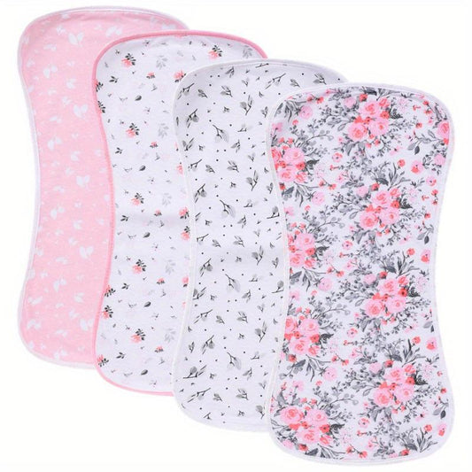 4 Pack Ultra Soft Burp Cloths Absorbent Waterproof Unisex Baby