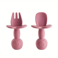 Silicone Baby Fork And Spoon Set for 4+ Months BPA Feeding Tableware
