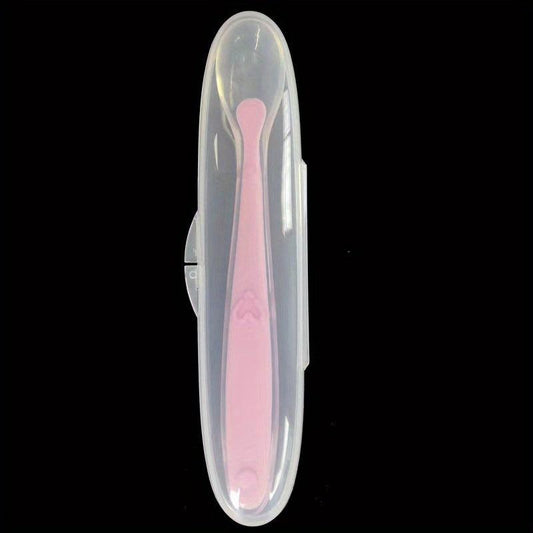 Baby Soft Tip Silicone Spoon with Box Self Feeding Utensils