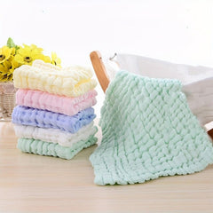5pcs Baby Cotton Towels Newborn Soft Face Cloths Absorbent Bath Towels