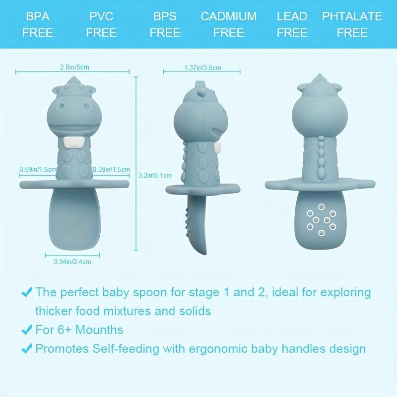 Baby Silicone Chewable Toddler Spoon for Self Feeding