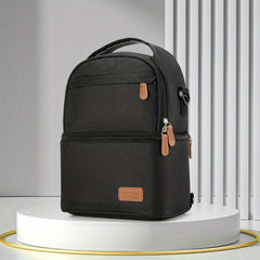 Deluxe Insulated Double Deck Lunch Box Bag for Adults Work Office & Picnics