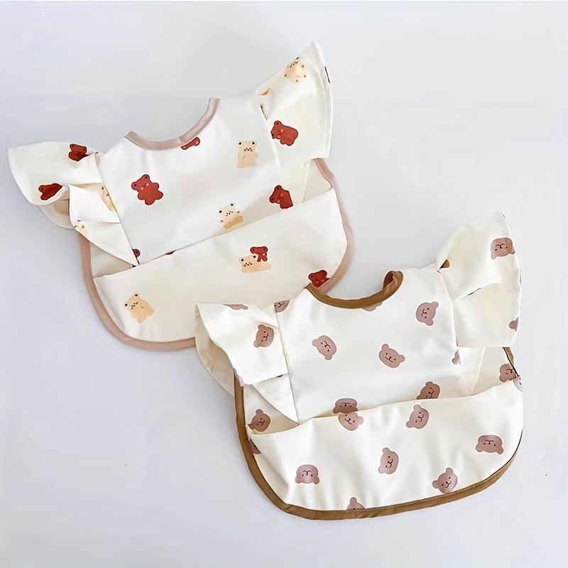 Waterproof Baby Bib Sleeveless With Pocket Bear Lemon Pattern