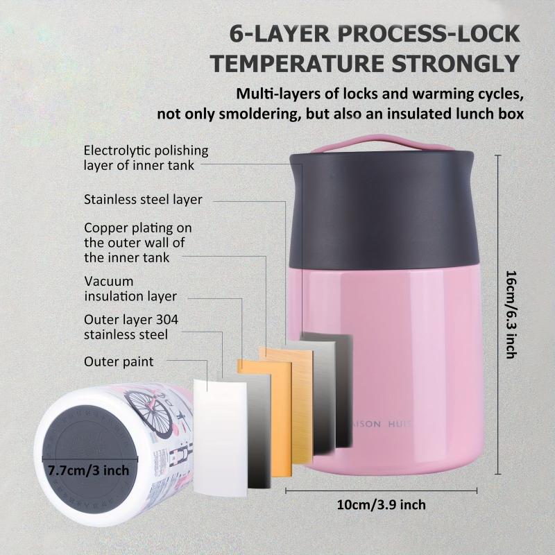 20oz 600ml Stainless Steel Vacuum Insulated Lunch Container Leakproof Thermal