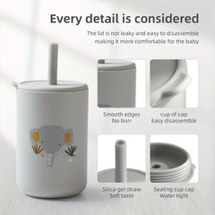 Animal Printing Silicone Baby Cups - Variety of Colors