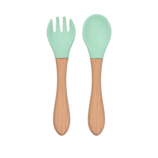 Eco Silicone Toddler Feeding Spoon&Fork Dishwasher Safe