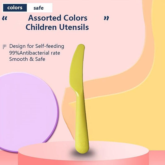 18pcs Kids Plastic Utensils Light Macaroons BPA-Free 6 Colors 1-12 Years Old